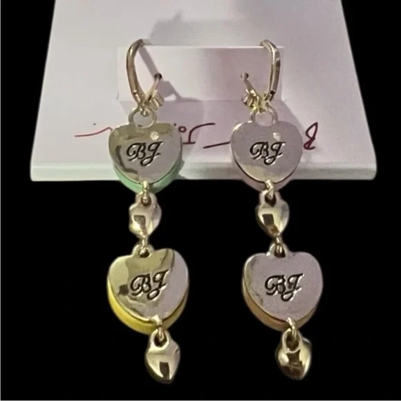 BETSEY JOHNSON SET Valentine Conversation Heart Necklace Bracelet & Earrings NWT